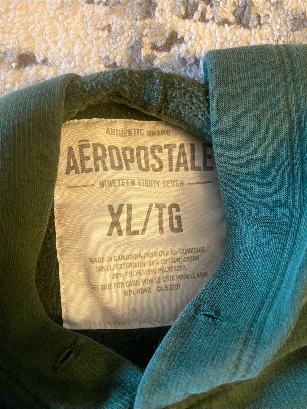 Aeropostale Teal Green Pullover Hoodie - Picture 2 of 3